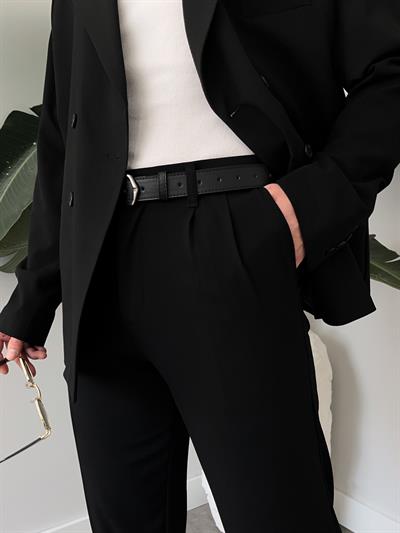 Luxury Edition Siyah Kruvaze Oversize Takım