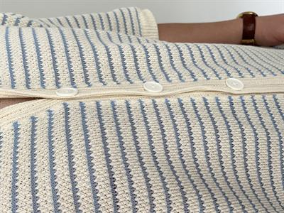 Mavi Çizgili Gömlek Görünümlü Oversize T-shirt