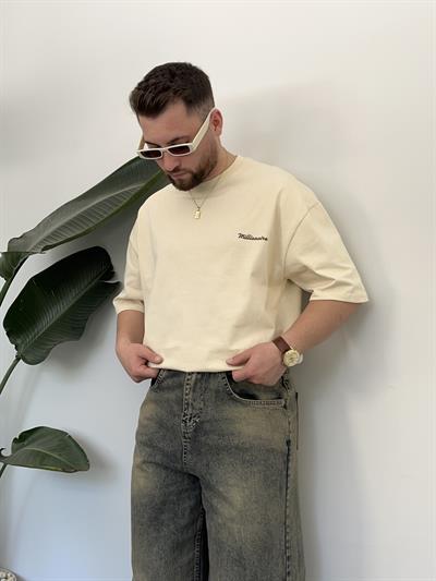 Millionaire Krem Oversize T-shirt
