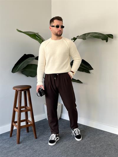 Nimbus Krem Raglan Detaylı Fluffy Örgü Kazak