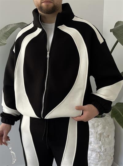 Nova Siyah Garnili Oversize Eşofman Takımı