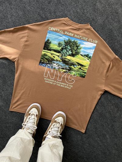 NYC Oranj Baskılı Oversize T-shirt