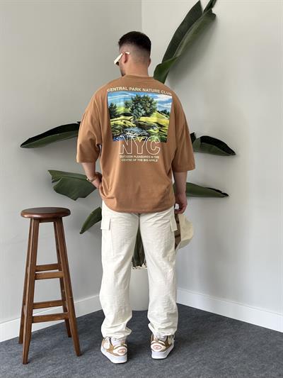 NYC Oranj Baskılı Oversize T-shirt
