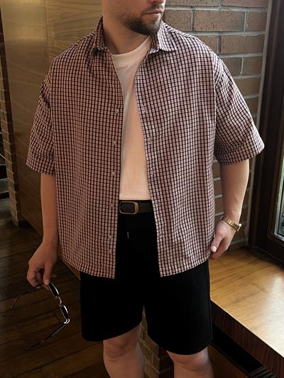 Oldman Kırmızı Kareli Oversize Gömlek