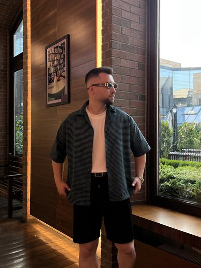 Oldman Yeşil Kareli Oversize Gömlek