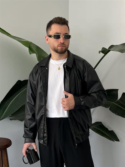 Raven Siyah Bomber Deri Ceket
