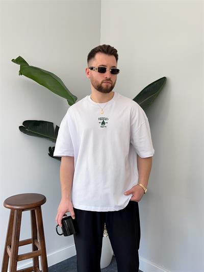 Redwood Nakışlı Beyaz Oversize  T-shirt