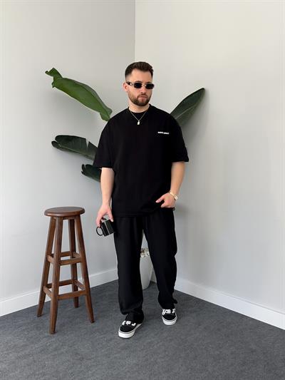 Resilient Baskılı Siyah Oversize T-shirt