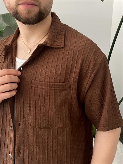 Romero Kahverengi Desenli Oversize Takım