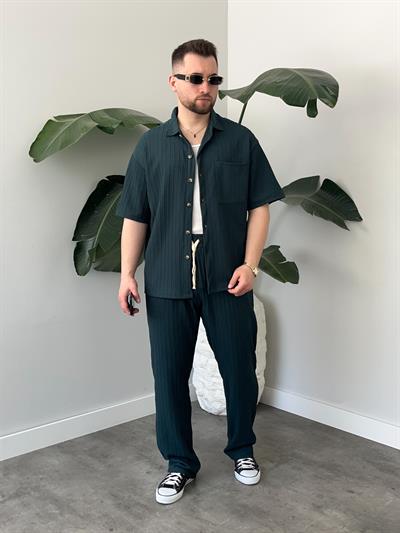 Romero Zümrüt Desenli Oversize Takım