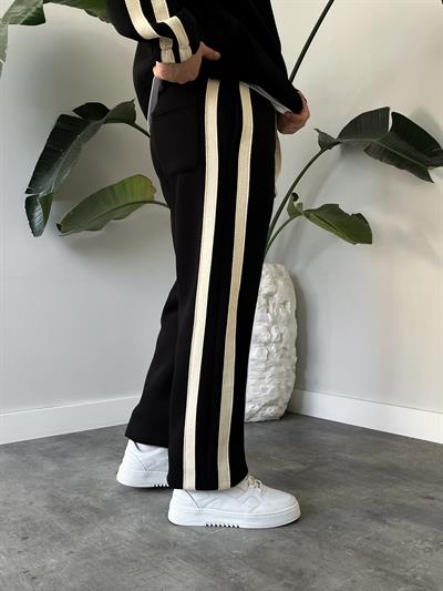 Rush Siyah Şeritli Oversize Eşofman Takımı
