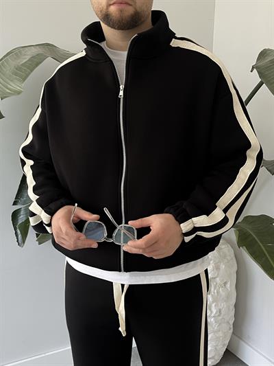 Rush Siyah Şeritli Oversize Eşofman Takımı