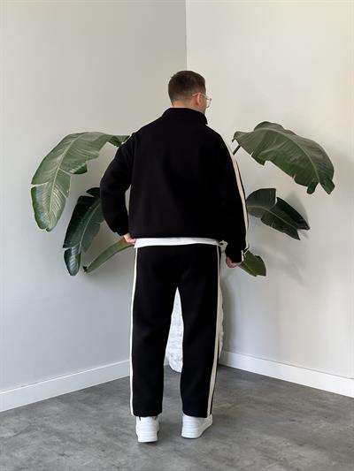 Rush Siyah Şeritli Oversize Eşofman Takımı