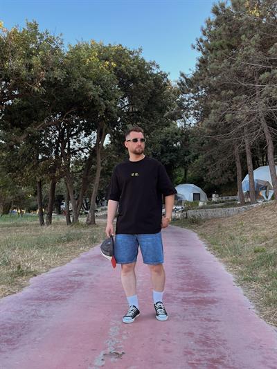 Siyah 12:12pm Kabartmalı Oversize T-shirt