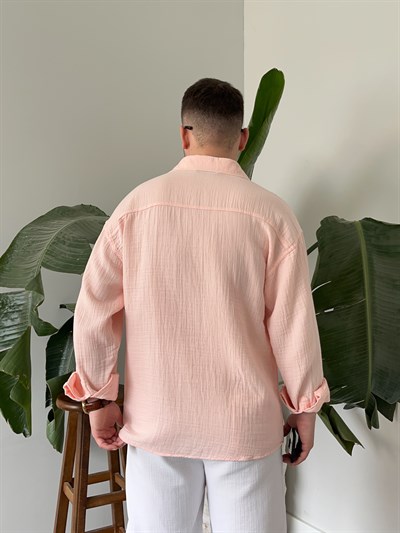 Somon Premium Müslin Dokulu Oversize Gömlek