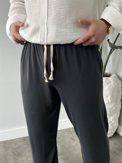 Stride Antrasit Çizgi Detaylı Baggy Pantolon