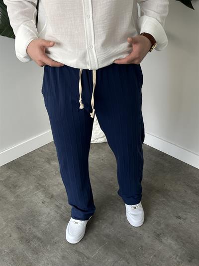 Stride Lacivert Çizgi Detaylı Baggy Pantolon