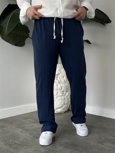 Stride Lacivert Çizgi Detaylı Baggy Pantolon