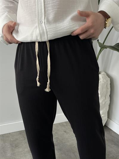 Stride Siyah Çizgi Detaylı Baggy Pantolon