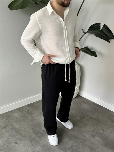 Stride Siyah Çizgi Detaylı Baggy Pantolon