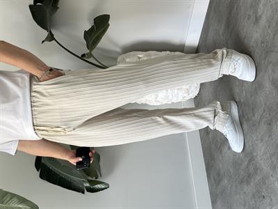 Taş Çizgi Desenli Bağcık Detaylı Baggy Pantolon