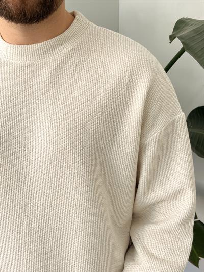 Taş Dokulu Örme Triko Sweatshirt