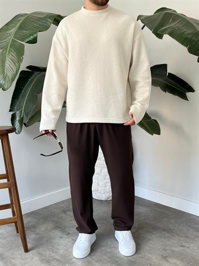 Taş Dokulu Örme Triko Sweatshirt