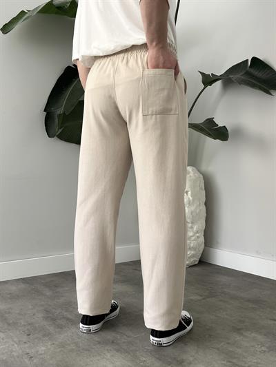 Taş Gabardin Keten Baggy Pantolon