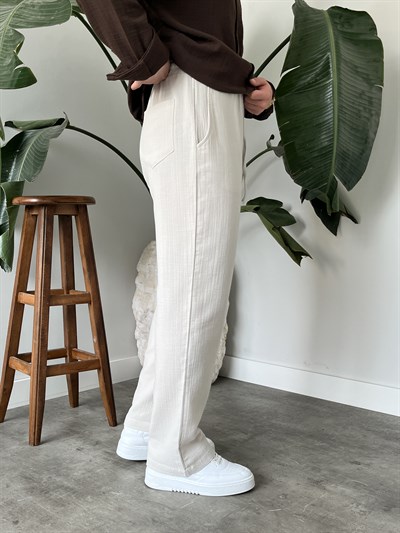 Taş Premium Müslin Dokulu Baggy Pantolon