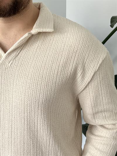 Velar Krem Polo Yaka Triko Kazak
