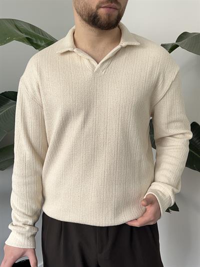 Velar Krem Polo Yaka Triko Kazak