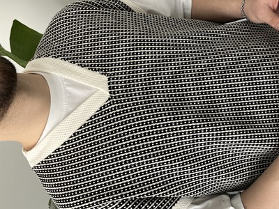 Vino Siyah Desenli Oversize Süveter