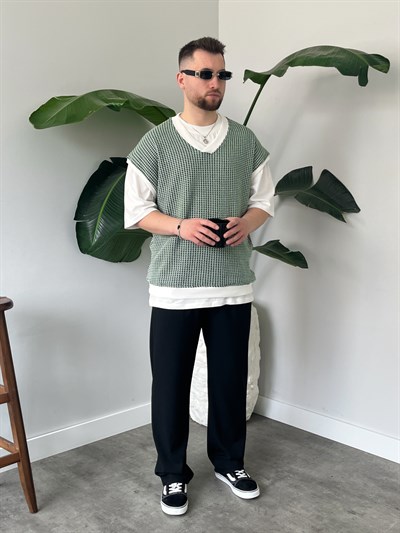 Vino Zümrüt Desenli Oversize Süveter