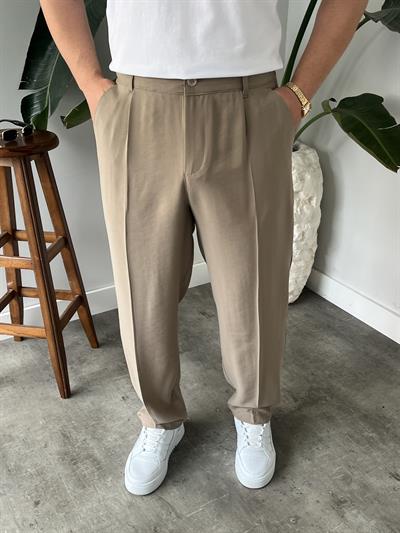 Vizon Deluxe Pileli Modal Kumaş Baggy Pantolon