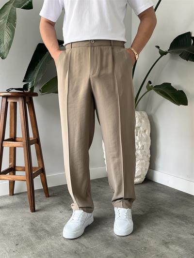Vizon Deluxe Pileli Modal Kumaş Baggy Pantolon