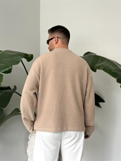 Vizon Dokulu Örme Triko Sweatshirt