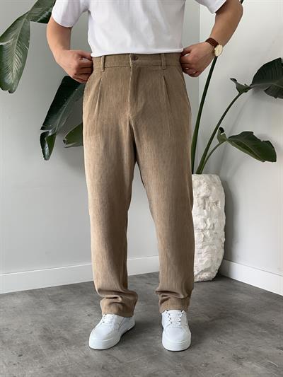 Vizon Fitilli Kadife Baggy Pantolon