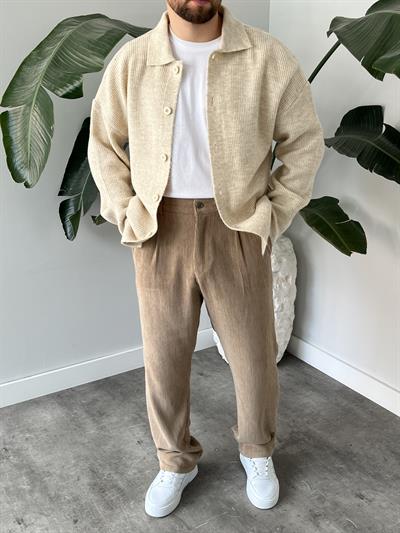 Vizon Fitilli Kadife Baggy Pantolon