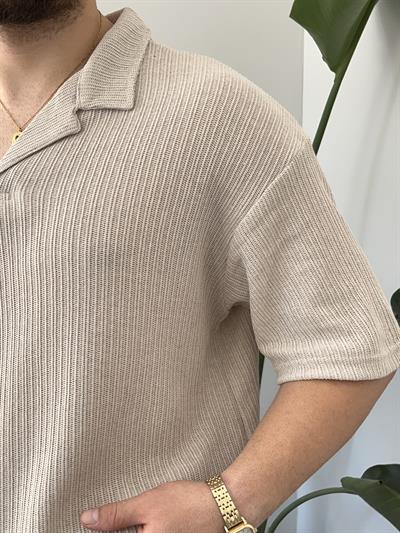 Vizon Polo Yaka Örme Triko T-shirt