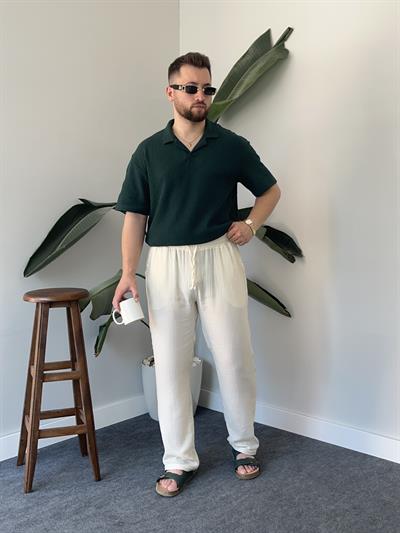 Zümrüt Polo Yaka Örme Triko T-shirt