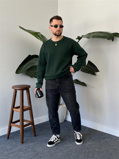 Zümrüt Üç İplik Şardonlu Basic Sweatshirt