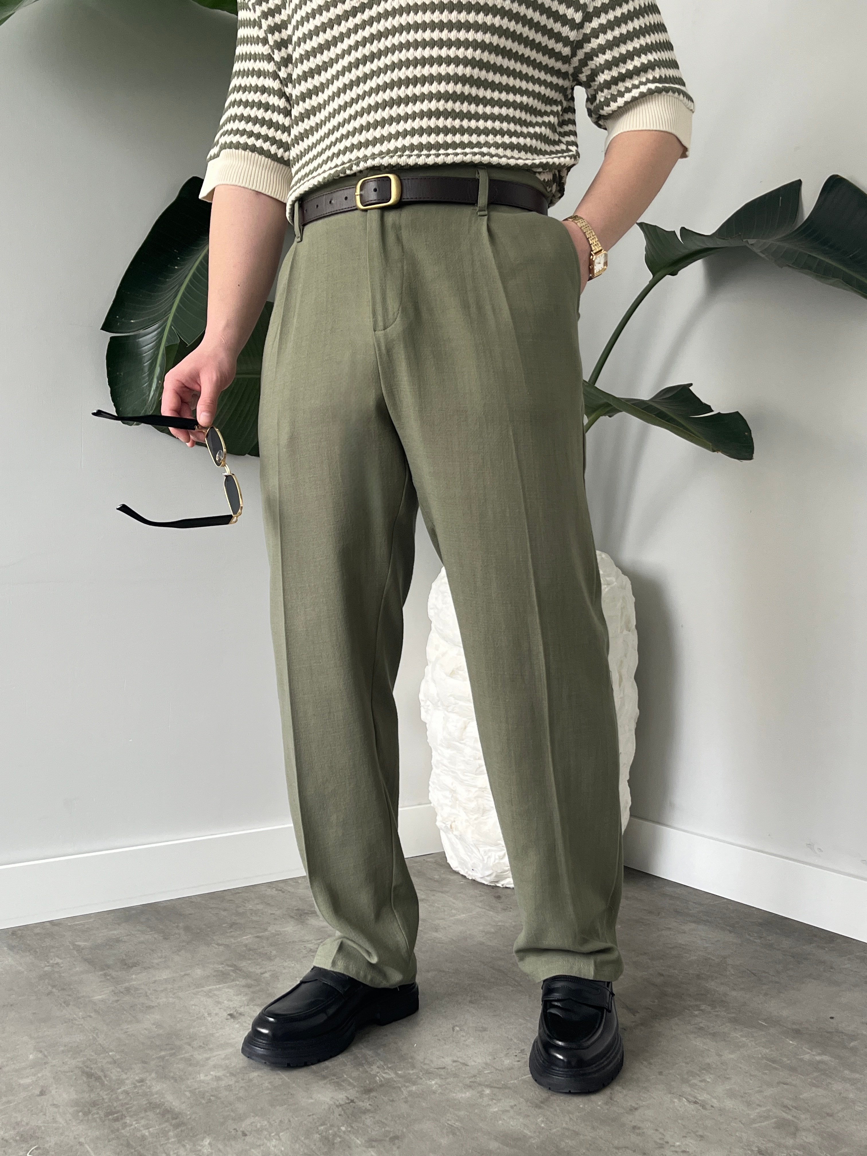 Alto Çağla Ham Keten Baggy Pantolon