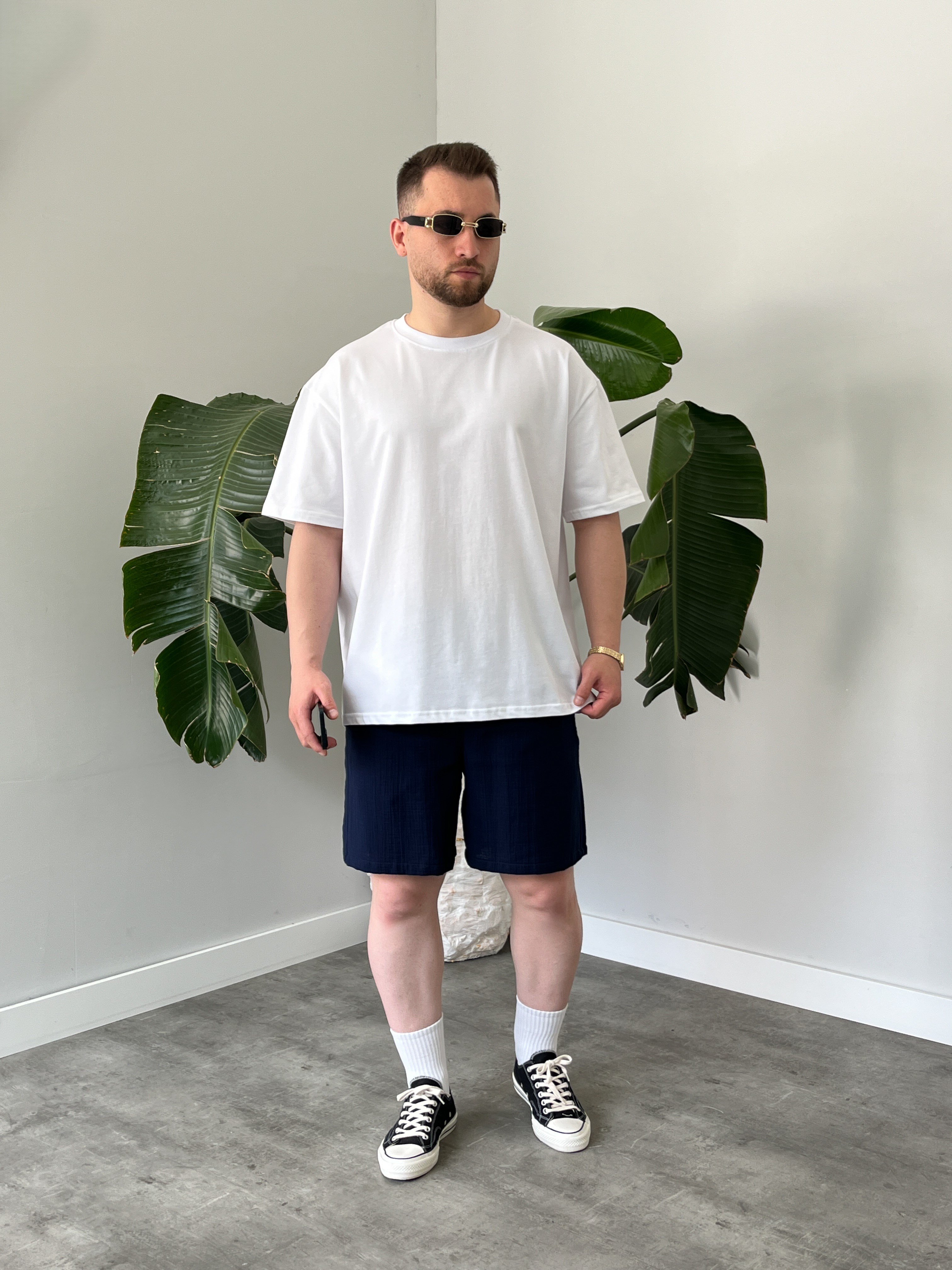 Beyaz Basic Oversize Tişört