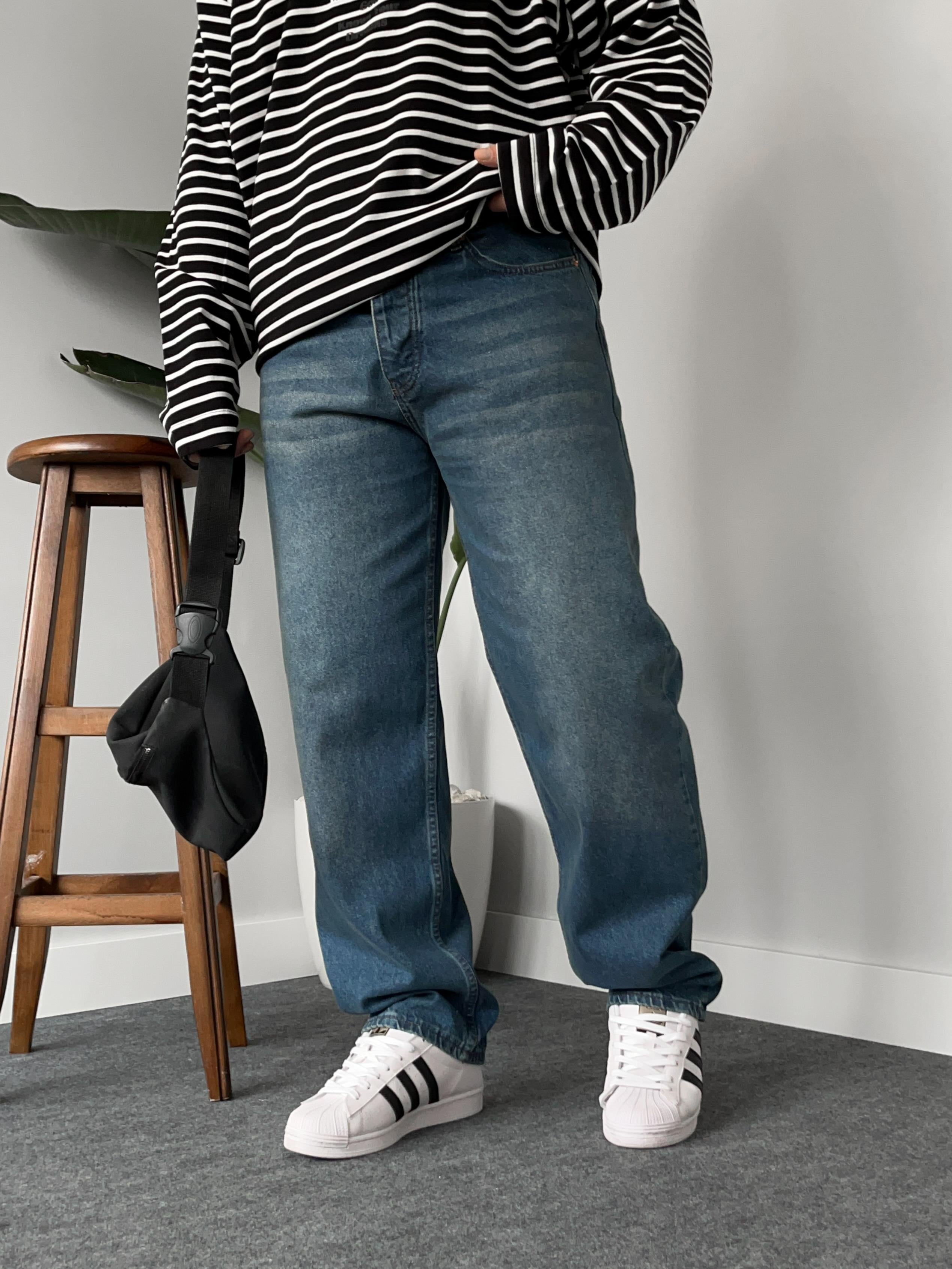 Efektli Yıkamalı Baggy Jean