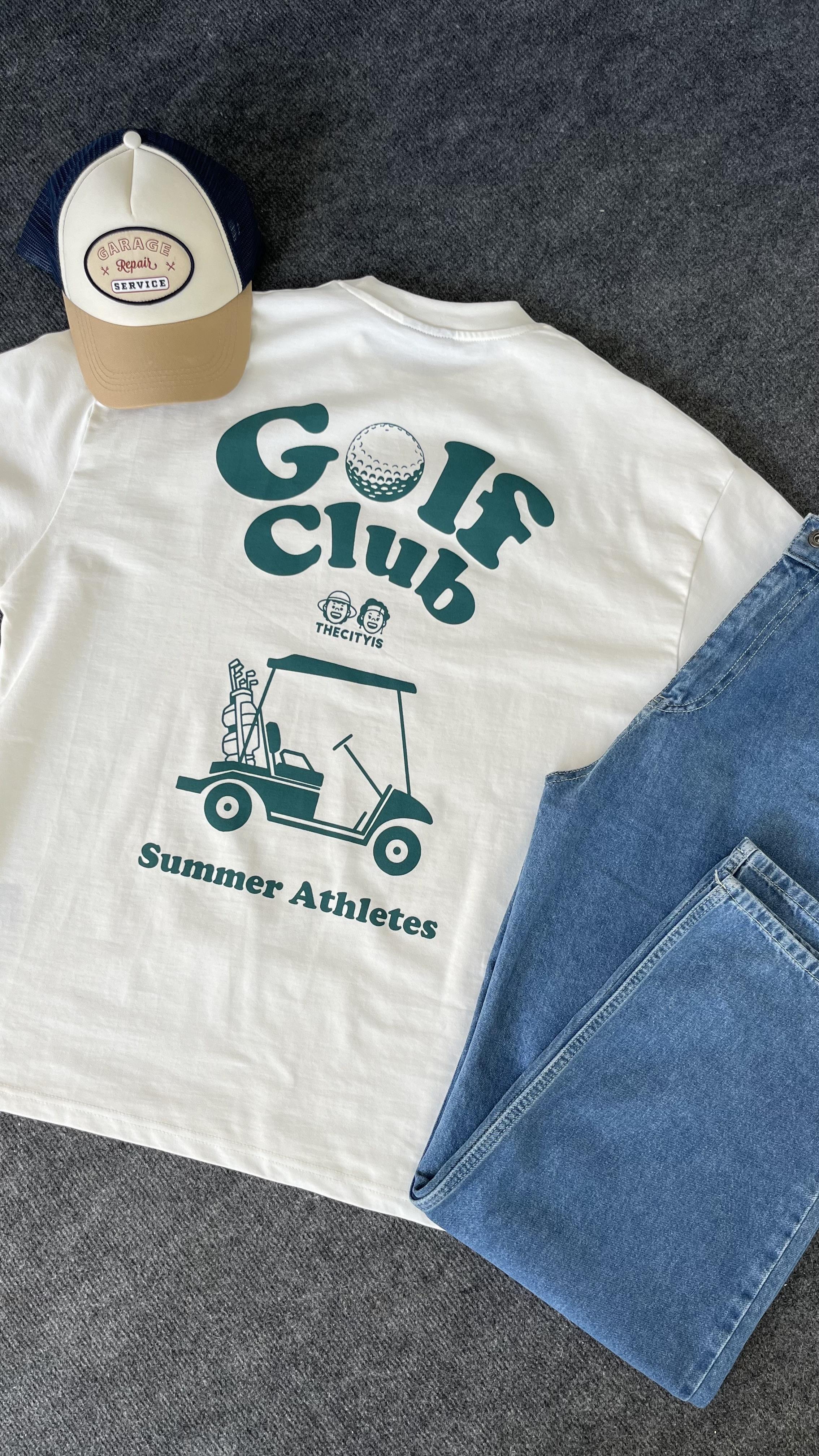Golf Club Beyaz Oversize T-shirt