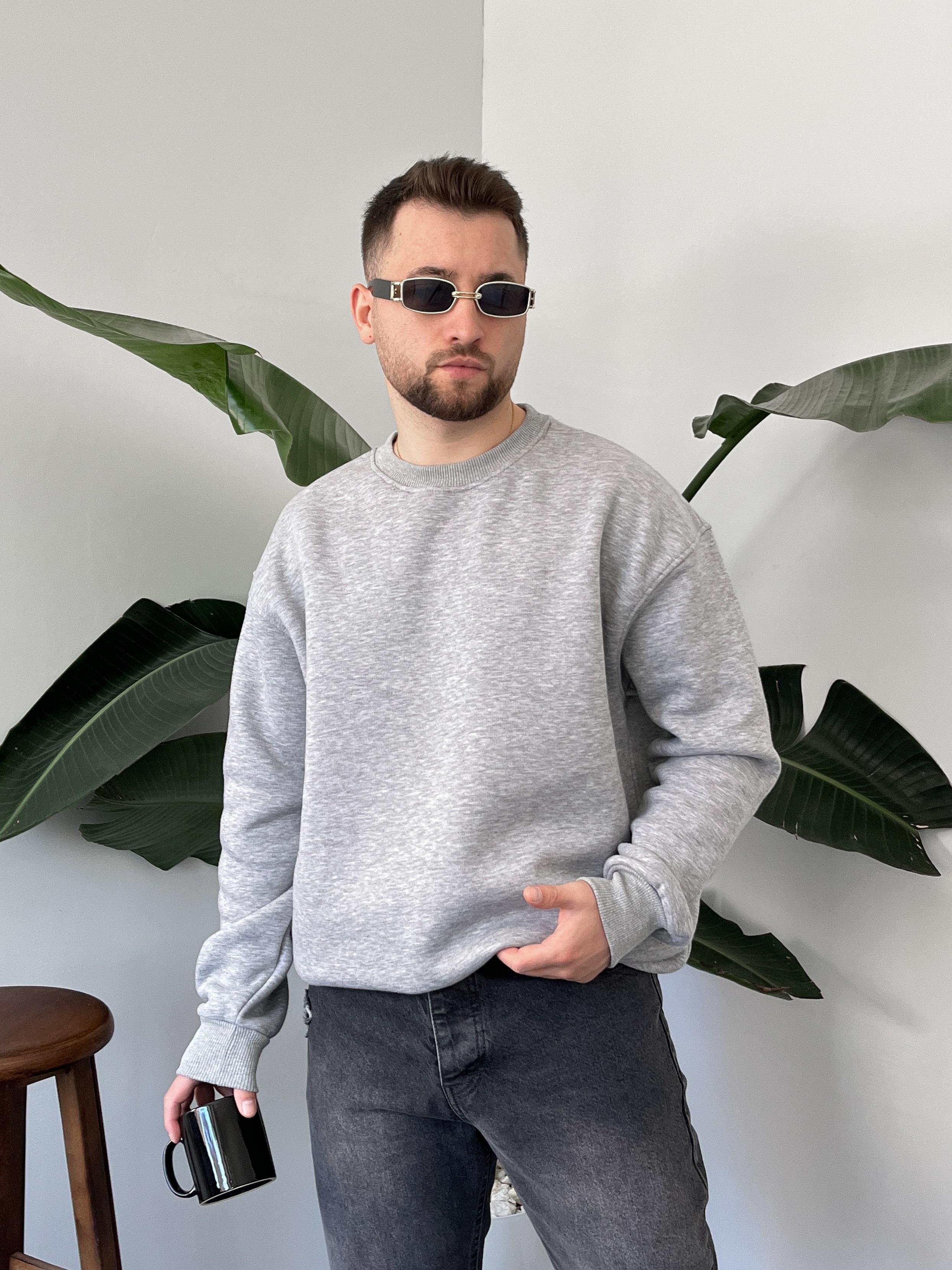Grimelanj Üç İplik Şardonlu Basic Sweatshirt