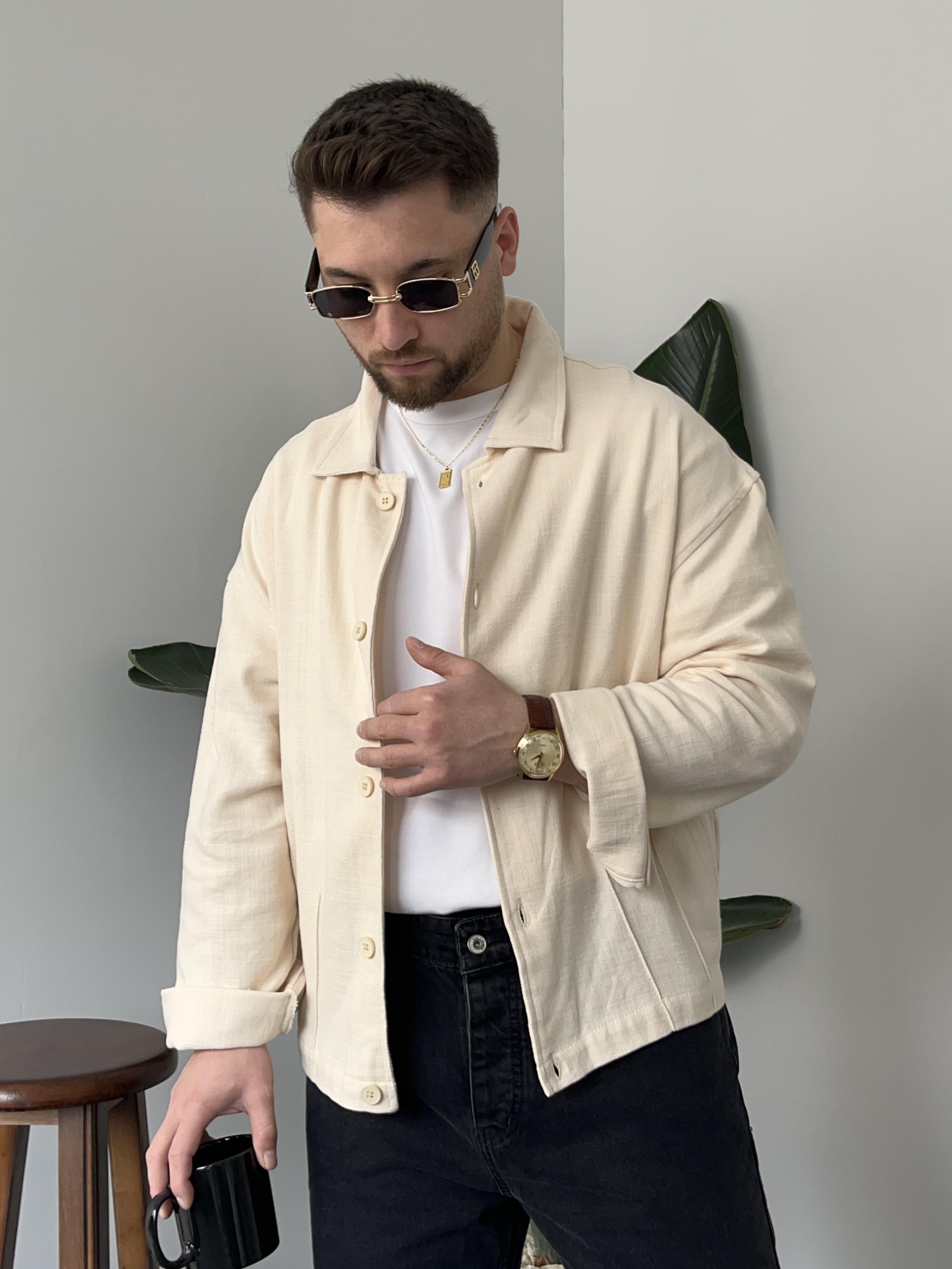 Krem Casual Ceket
