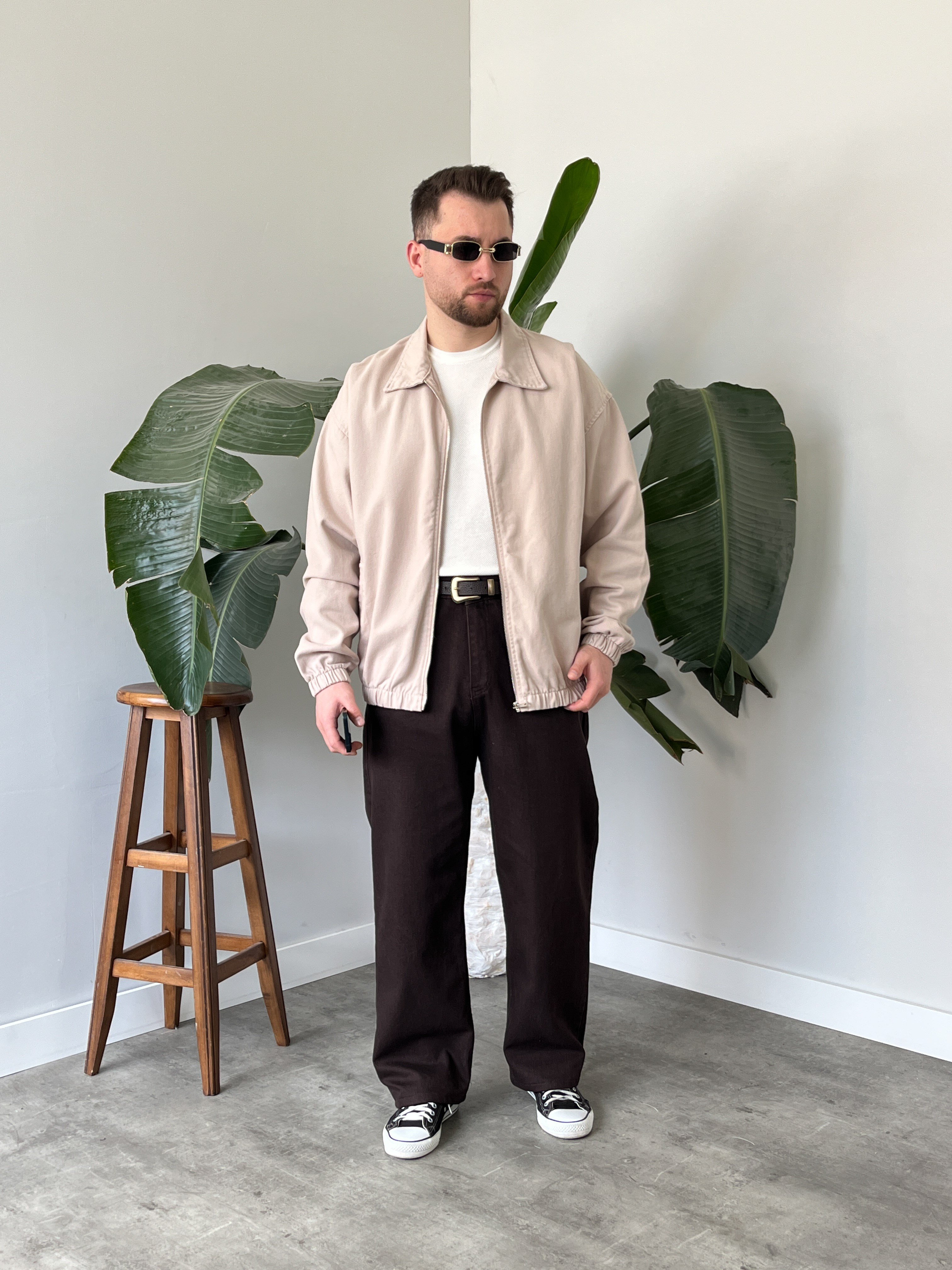 Krem Mevsimlik Oversize Bomber Ceket