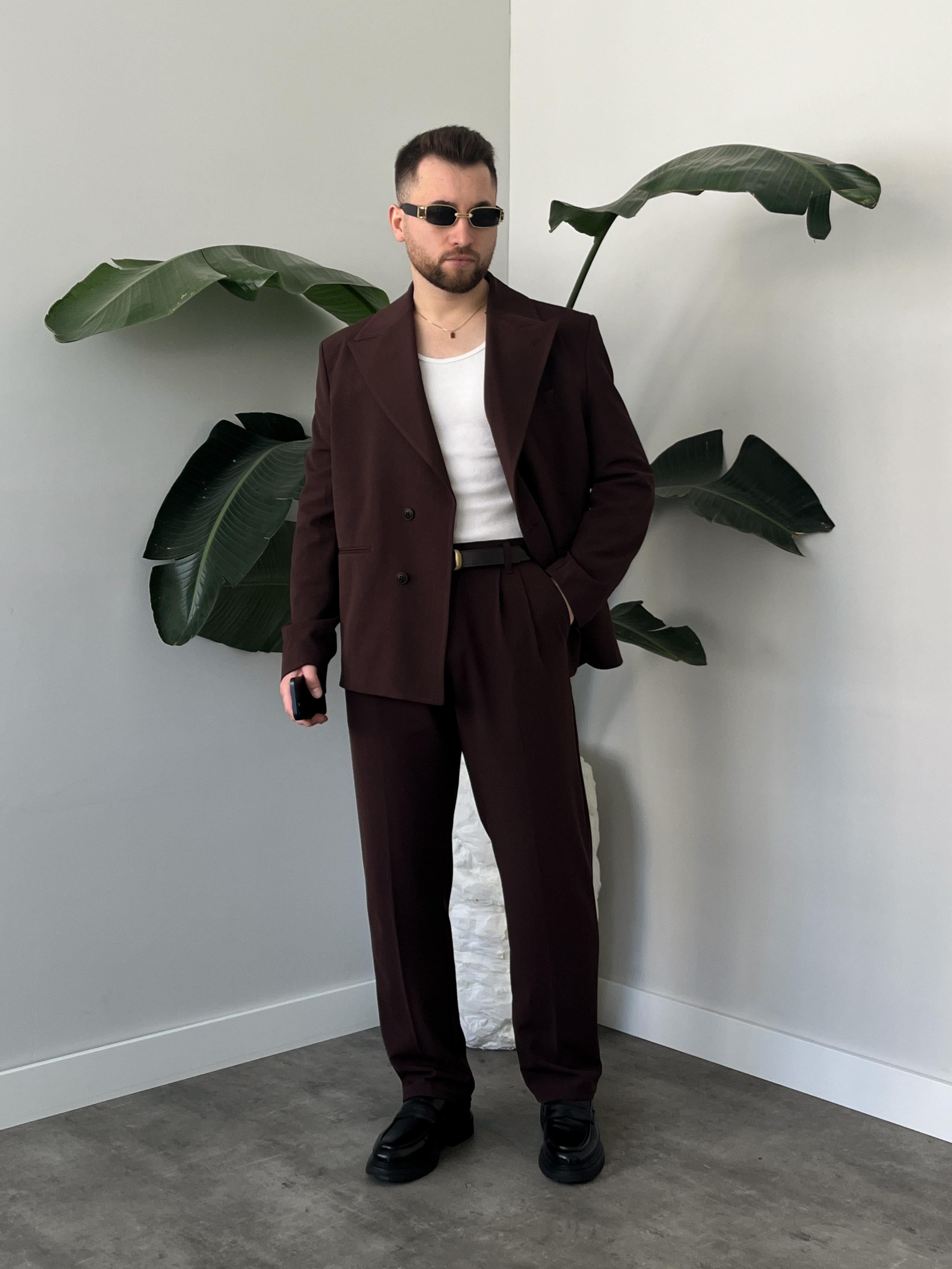 Luxury Edition Acı Kahve Kruvaze Oversize Takım