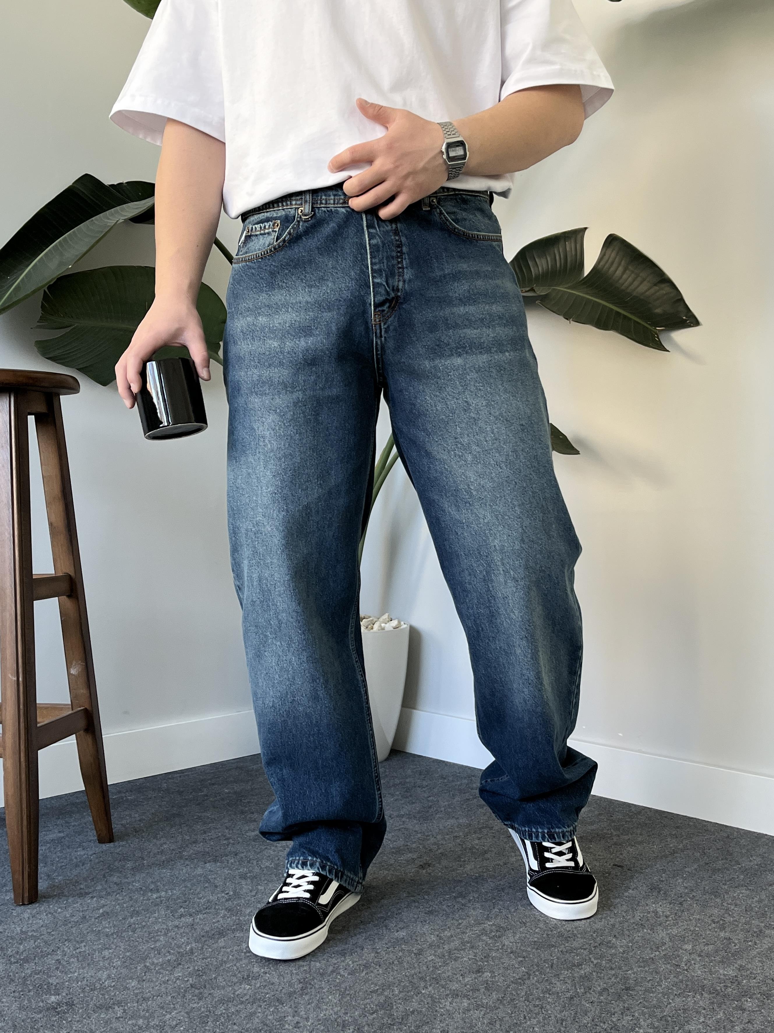 Noctis Taşlamalı Dark Blue Jean